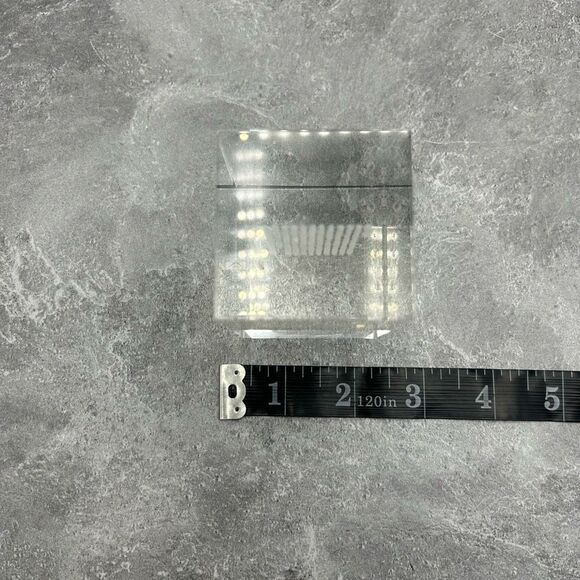 Chinese Heart Sutra Prayer Crystal Cube Engraved Transparent - Picture 10 of 11